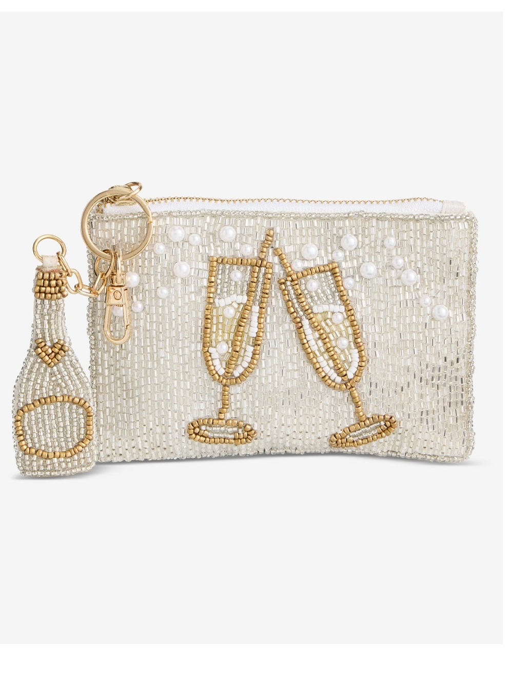 BNWT SOLD OUT. Beaded Champagne Coin Purse with Bottle Charm